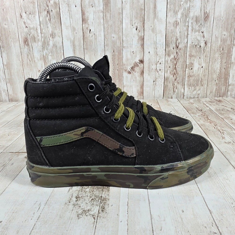 Vans Sk8-Hi Black Camouflage High Top Sneakers Womens Camo